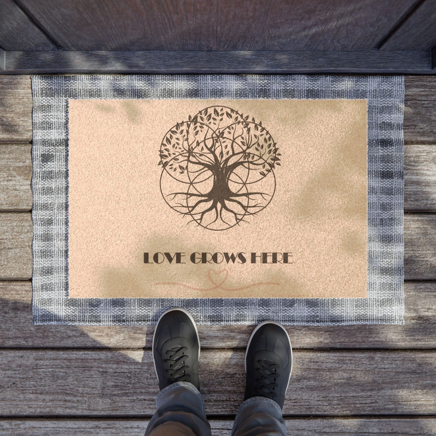 Love Grows Here - Tree Of Life Doormat - Flower of Life Doormat - Home Collective