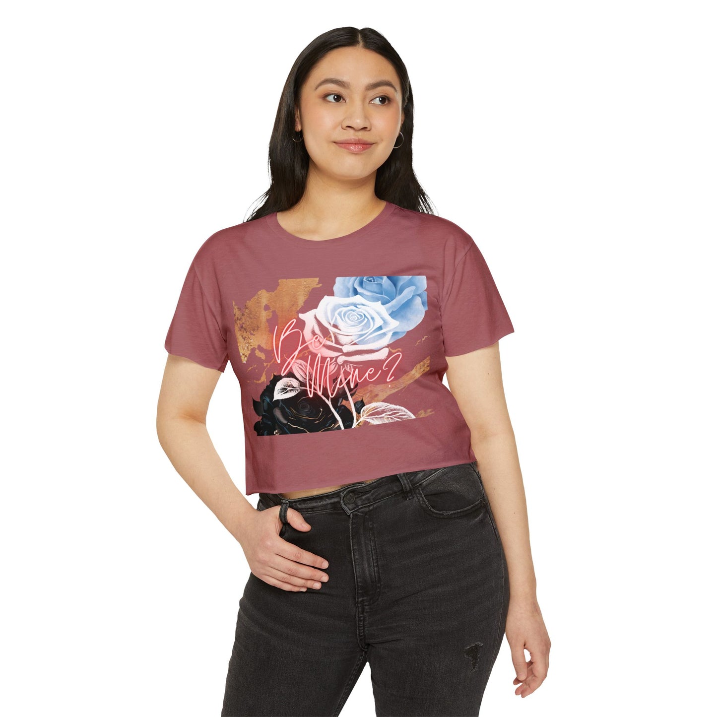 Be Mine Roses Crop Tee