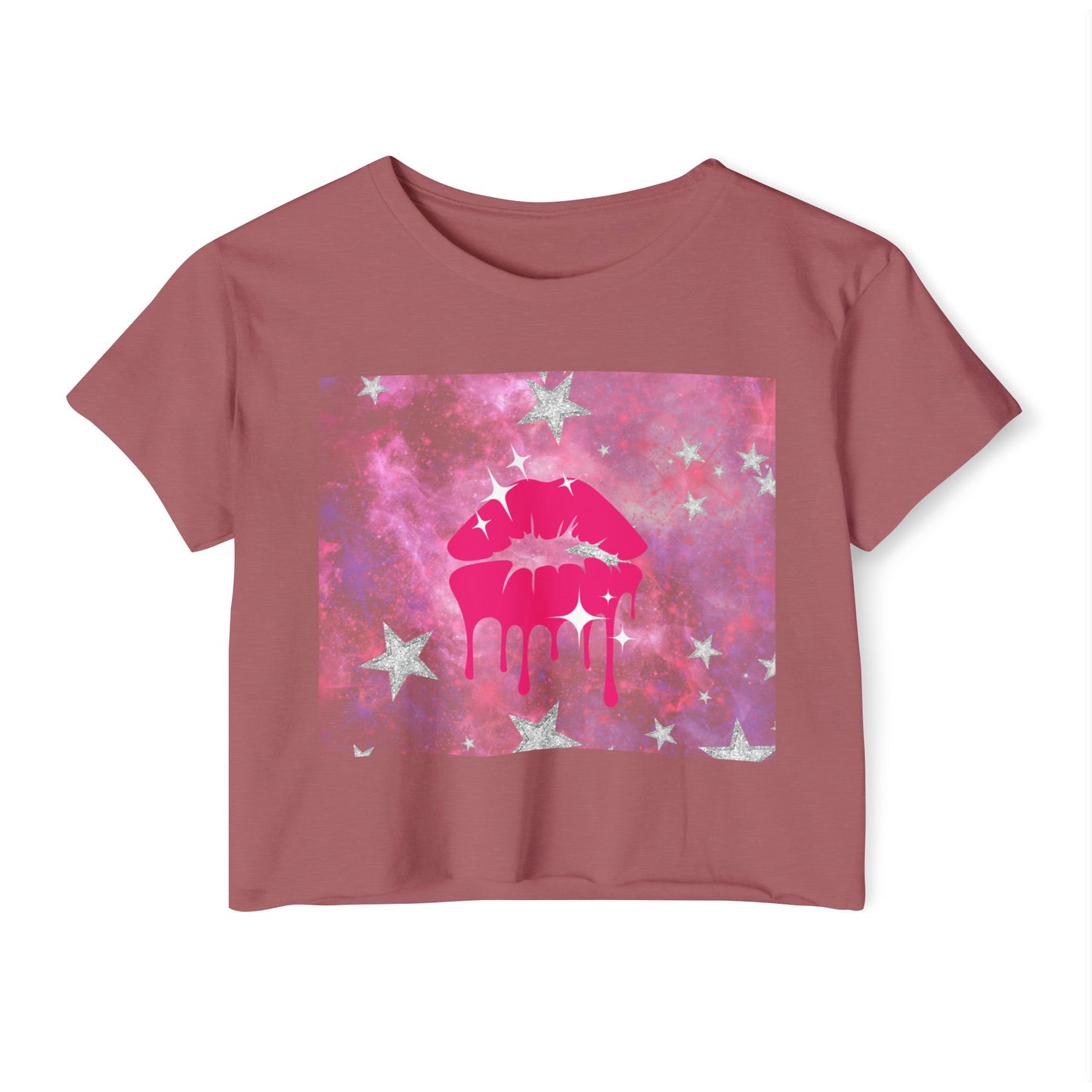 Starkissed Lips Woman's Festival Crop Top