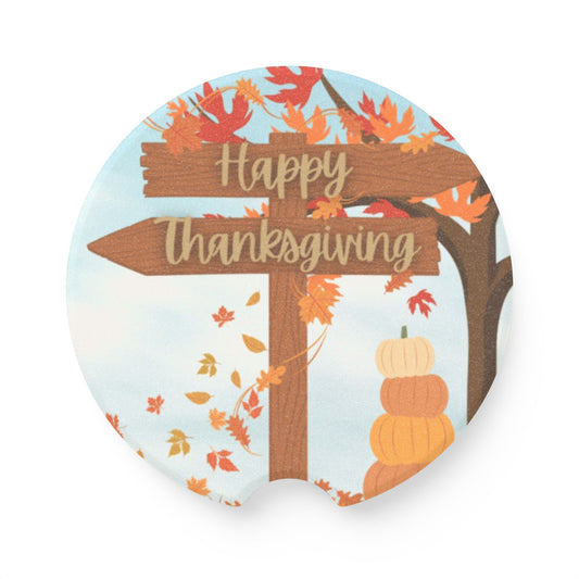 Fall Thanksgiving Soapstone Car Coaster - Home Collective - Fall Collective