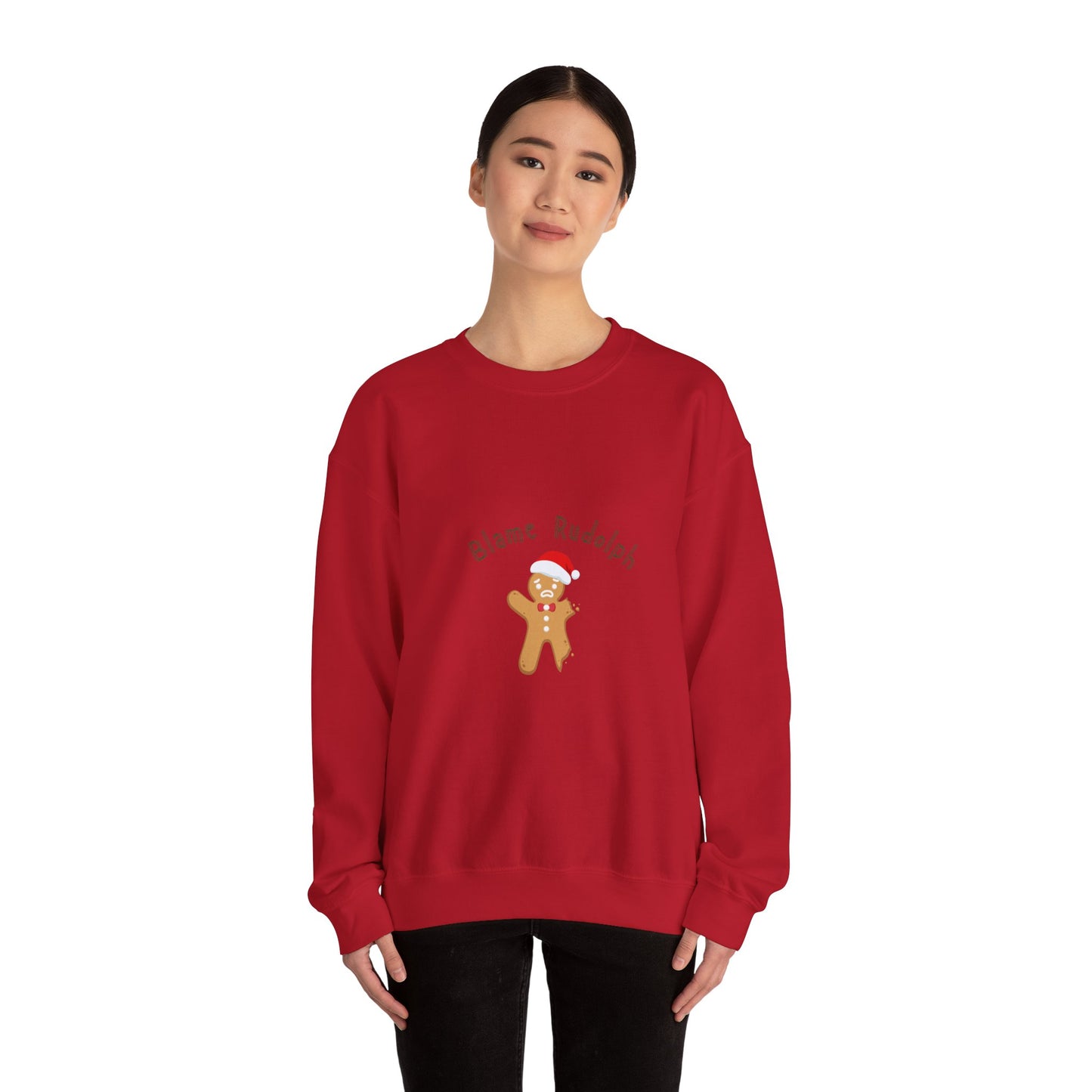 Christmas Sweater - Blame Rodolph - Women's Crewneck Sweatshirt