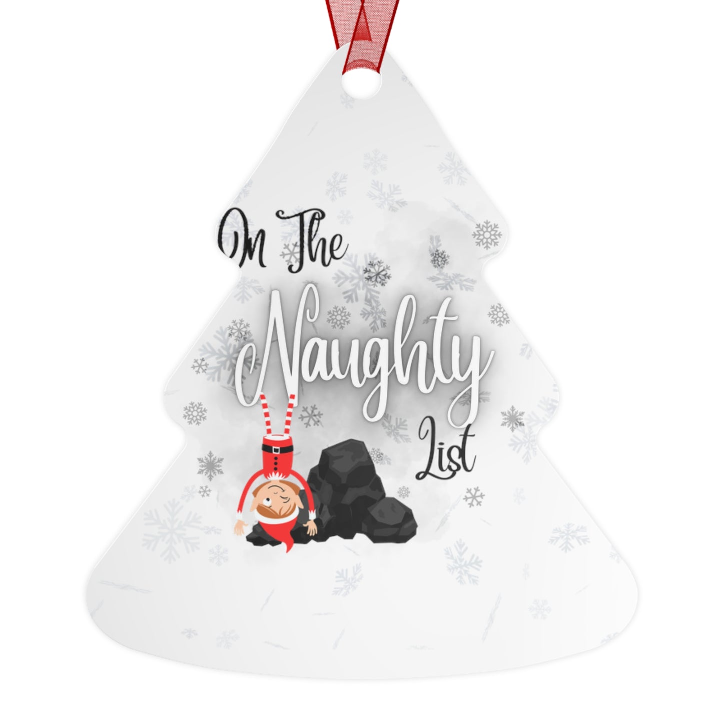 Naughty & Nice - Naughty Or Nice - Christmas Ornaments - Double Sided - Metal Ornaments