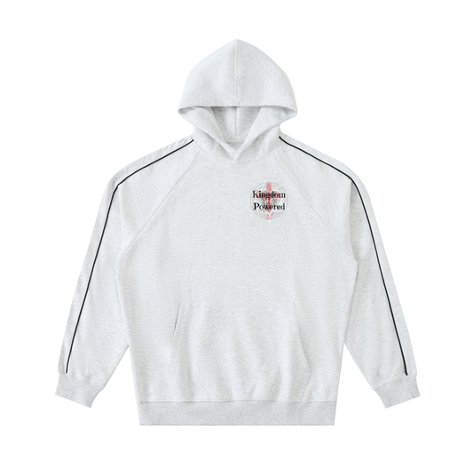 Faith Based Apparel,Unisex,Contrast Piping Raglan Hoodie,Saved by Grace,Jesus Christ,Graphic Sweatshirt,Cotton Blend,Loose Fit,Multiseason,Daily Casual