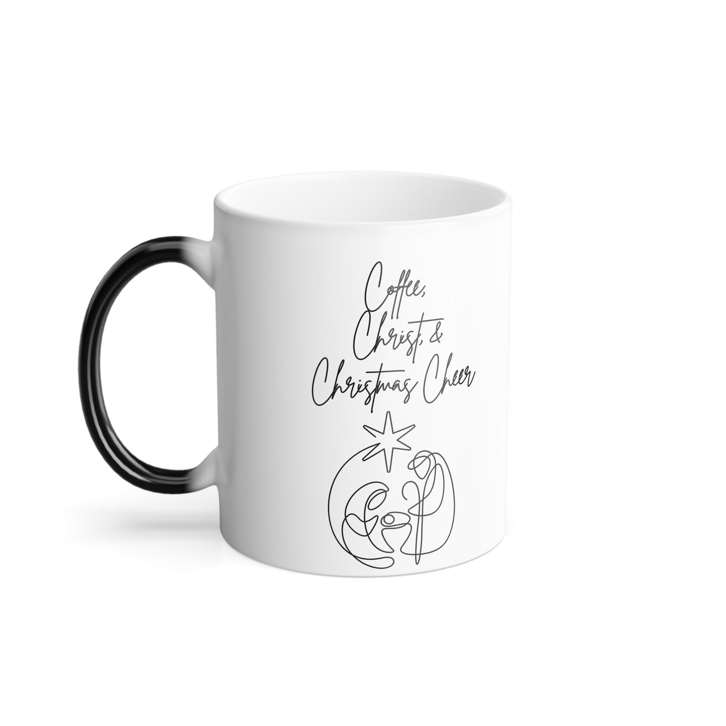 Christmas Mug -  Coffee, Christ & Christmas Cheer - Color Changing Mug