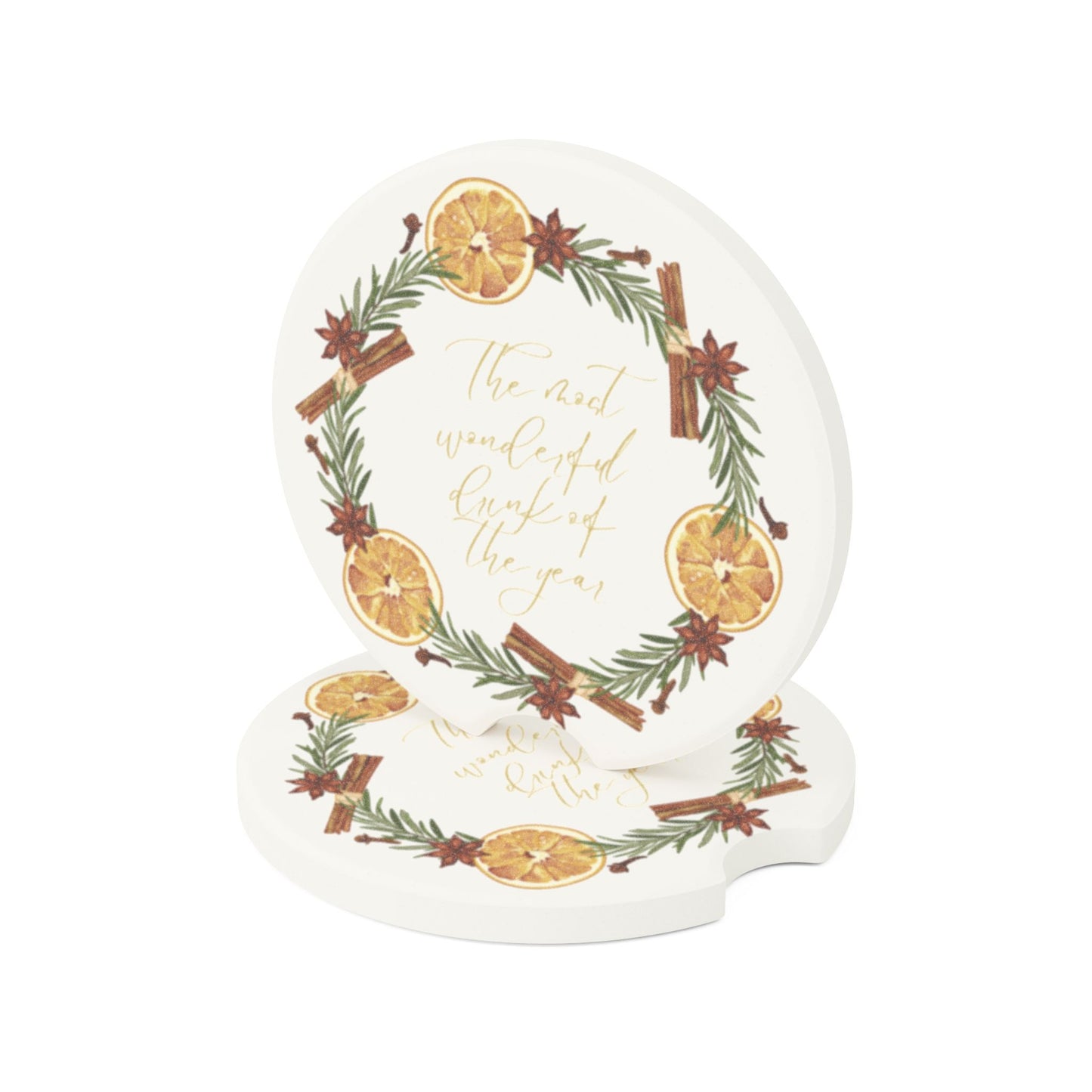 Christmas Soapstone Car Coaster - The Most Wonderful Drink Of The Year - Holiday Collective