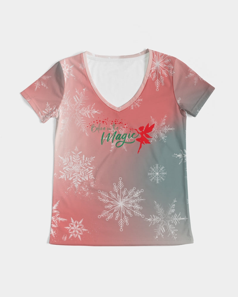 Women's Christmas V-Neck Tee