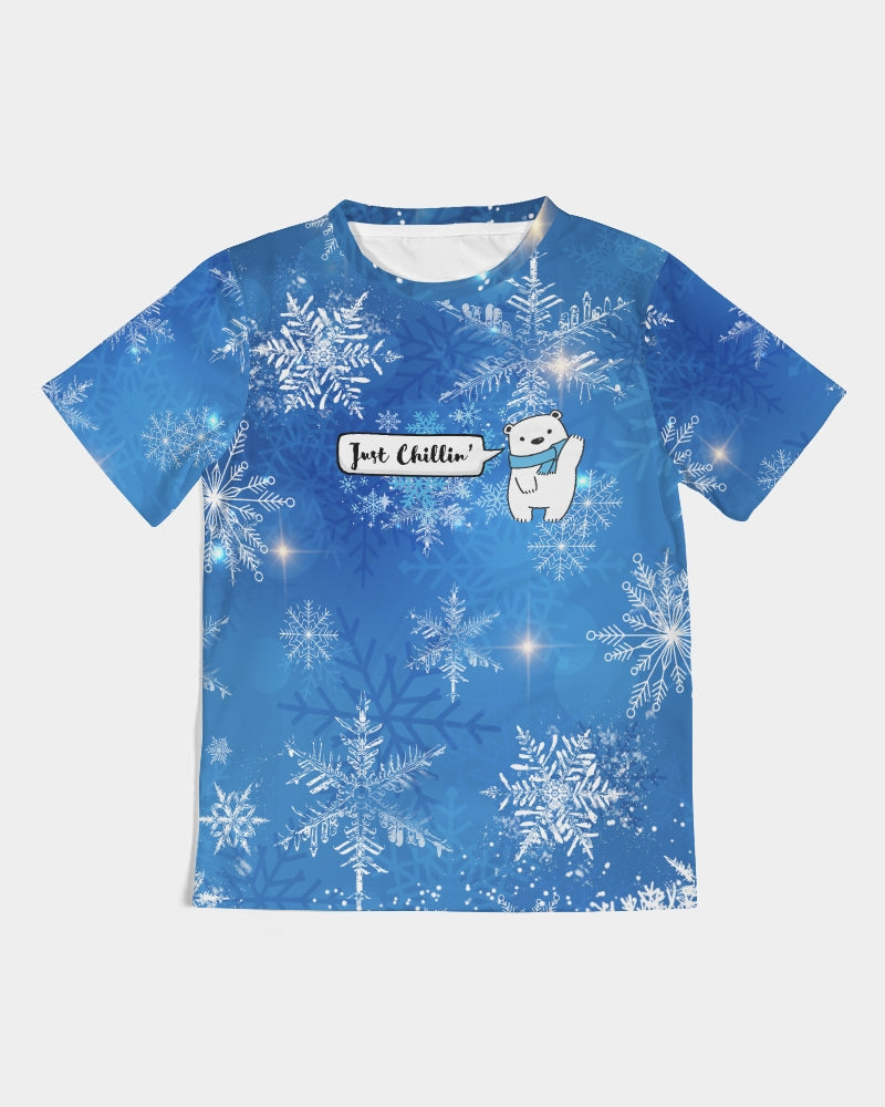 Kids Printed Blue Snowflakes Tee