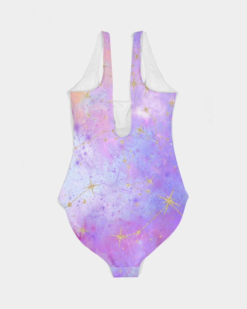 Galaxy Print - Swimwear - Women's One-Piece Swimsuit - Her Collective