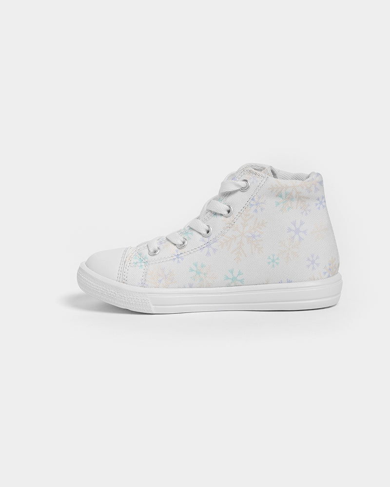 Snowflakes Kids Hightop Canvas Shoe