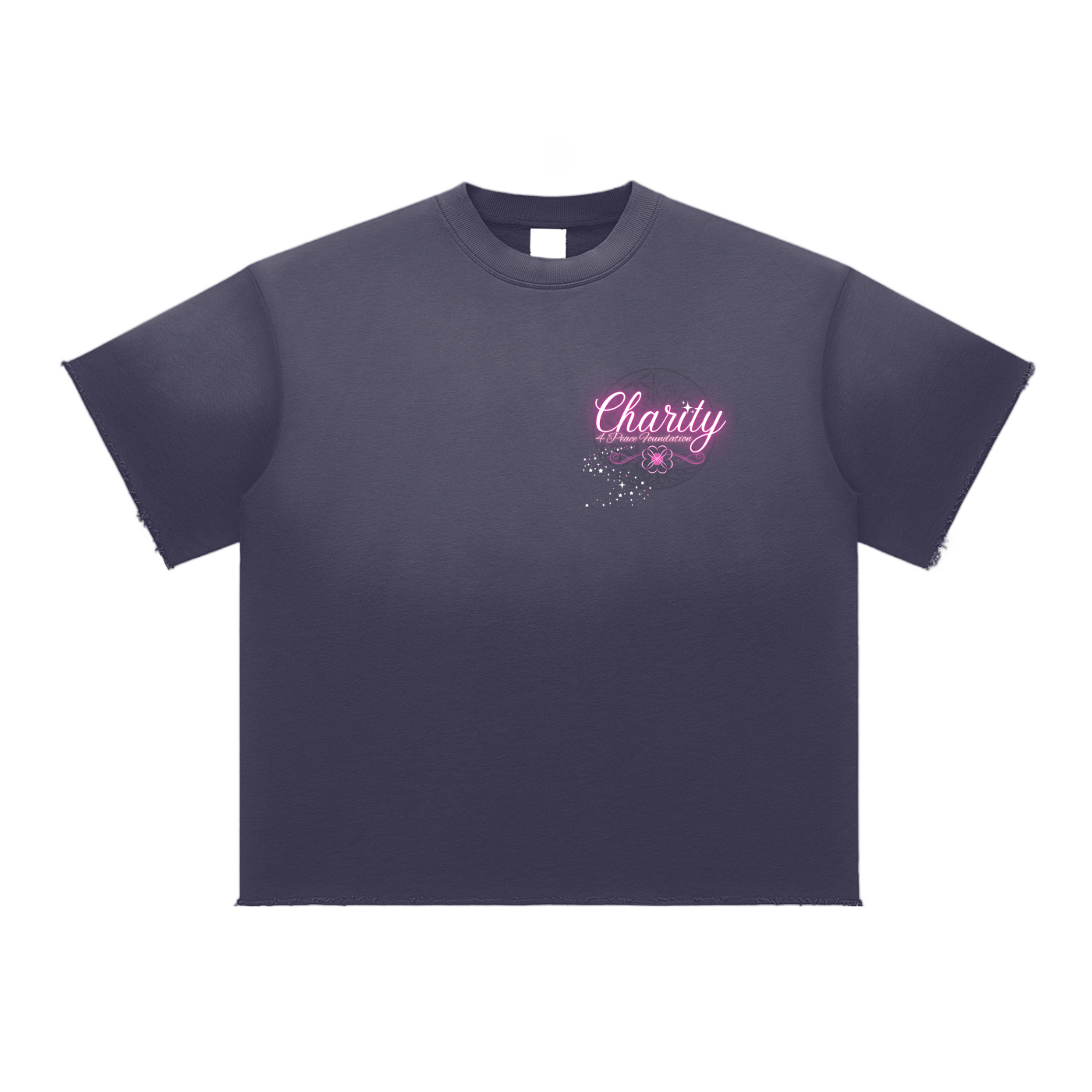 Donation Based,Nonprofit Merchandise,Peace Collective,Sun Fade Raw Edge Cut,Unisex,Moderate Thickness,Loose Fit,Pure Cotton,Charity ,Charitble Cause