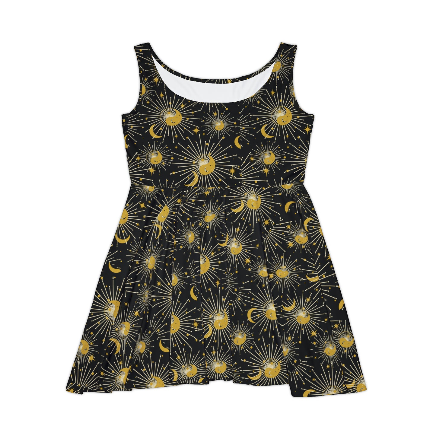 Woman's Ying Yang Stars Moon & Sun Skater Dress - Women's Kinetic Collective