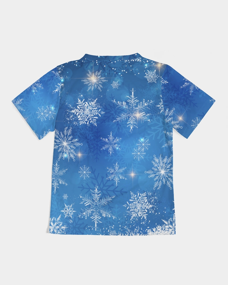 Kids Printed Blue Snowflakes Tee