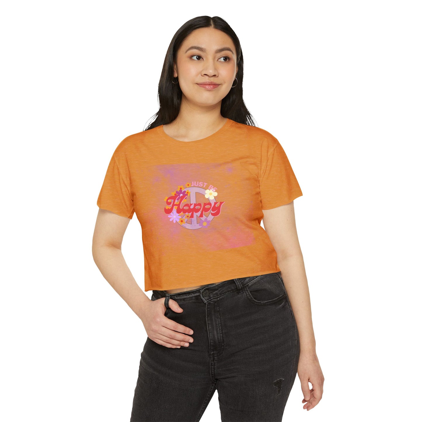 Just Be Happy Crop Tee