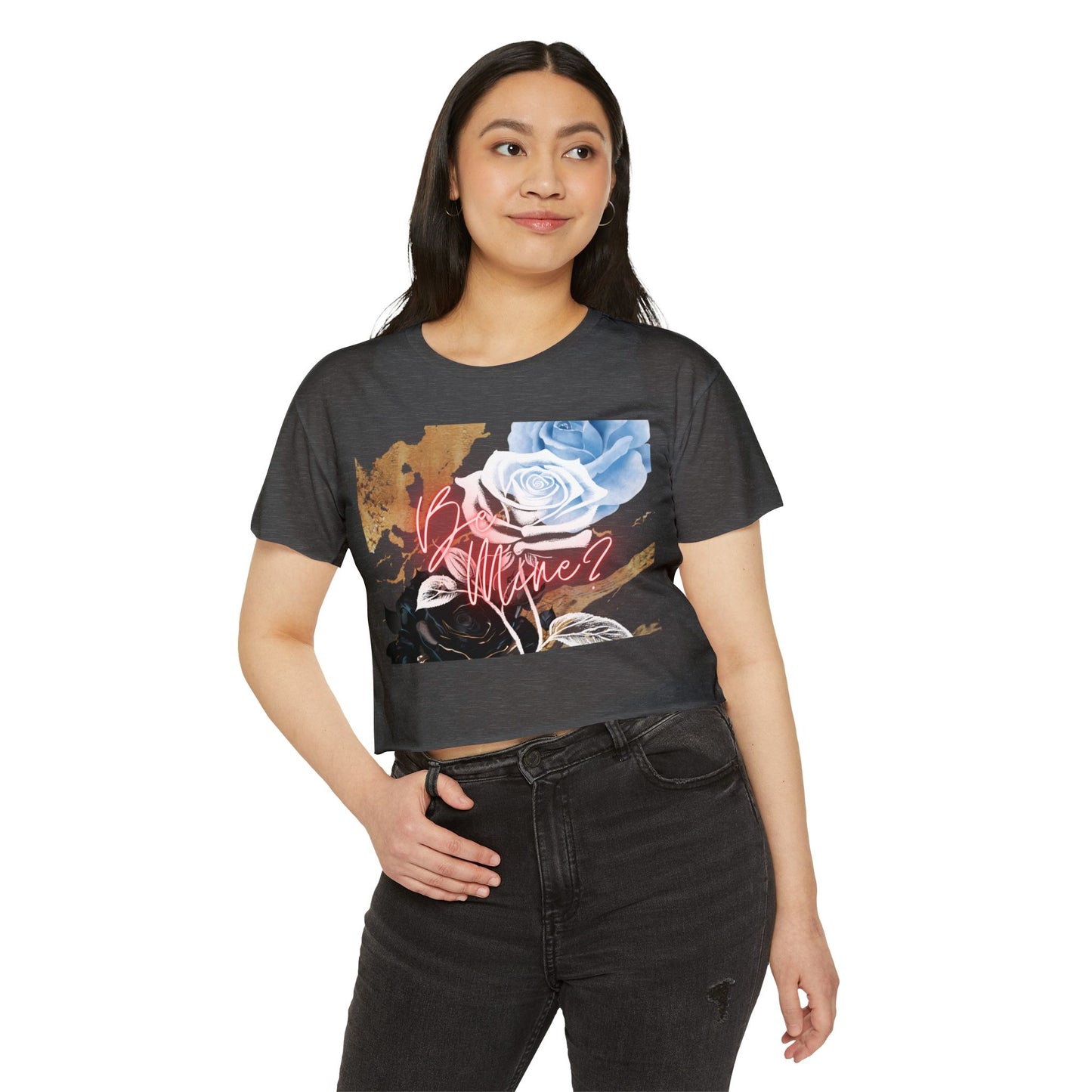 Be Mine Roses Crop Tee