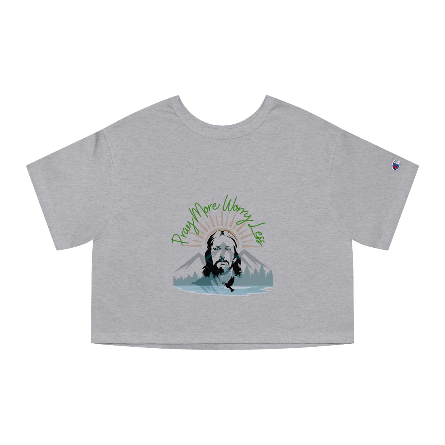 Pray More Worry Less - Champion Women's Heritage Cropped T-Shirt  - Christ Collective - Her Collective