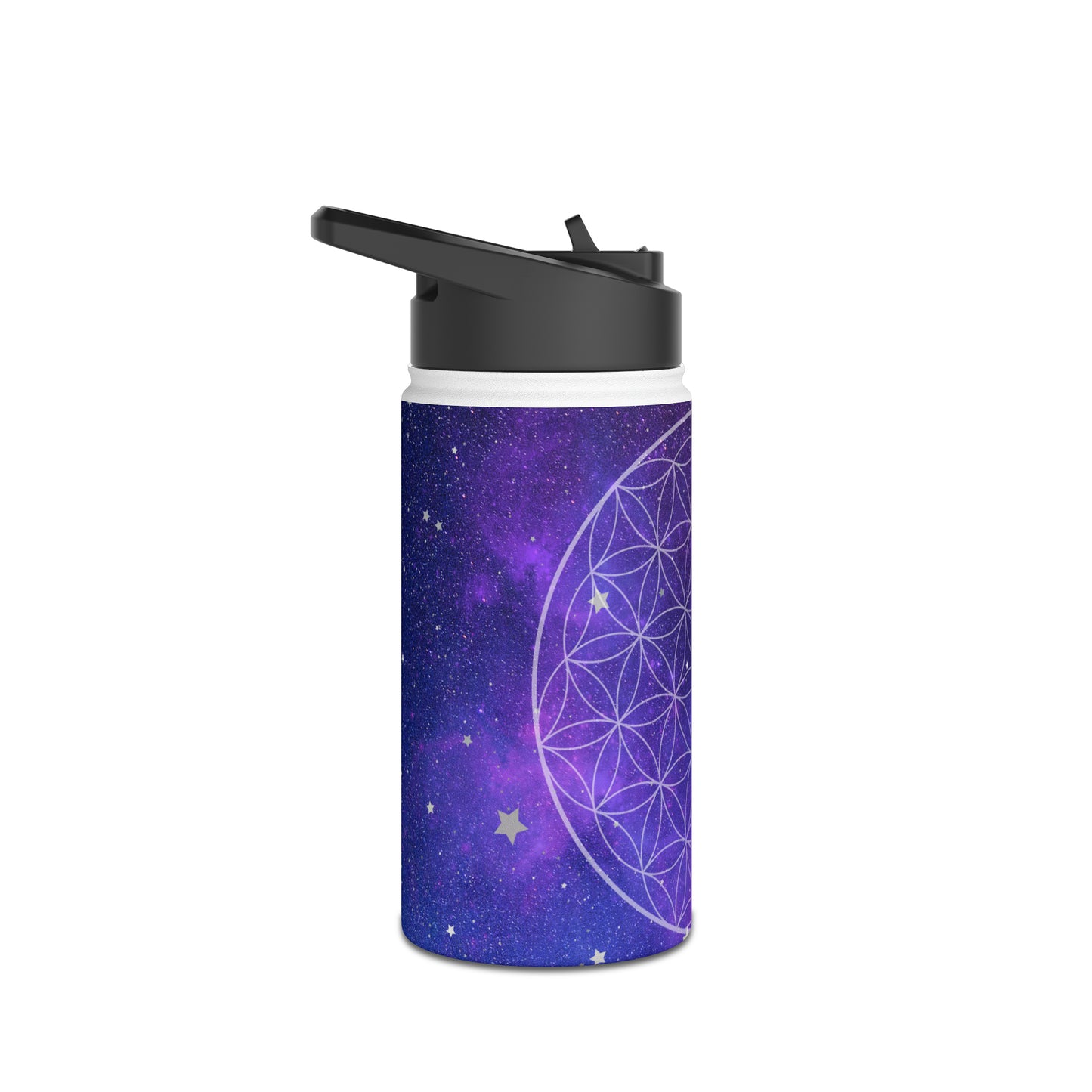 Flower of Life Galaxy Skrews - Stainless Steel Water Bottle, Standard Lid -