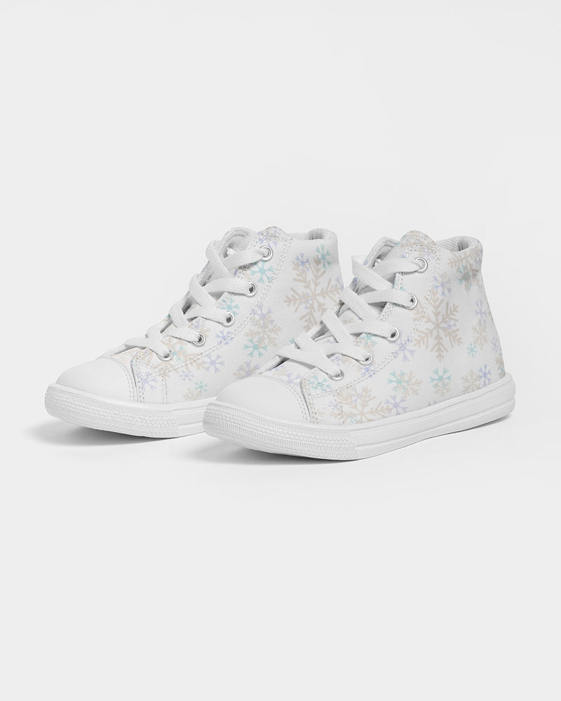 Snowflakes Kids Hightop Canvas Shoe