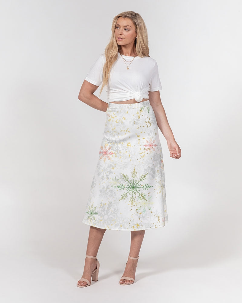 Christmas Women's All-Over Print A-Line Midi Skirt