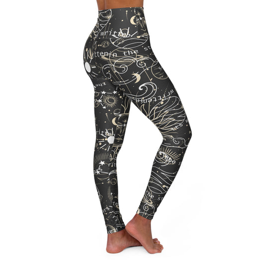 Celestial Moon "It's Written In The Stars" Womens Leggings - Kinetic Collective