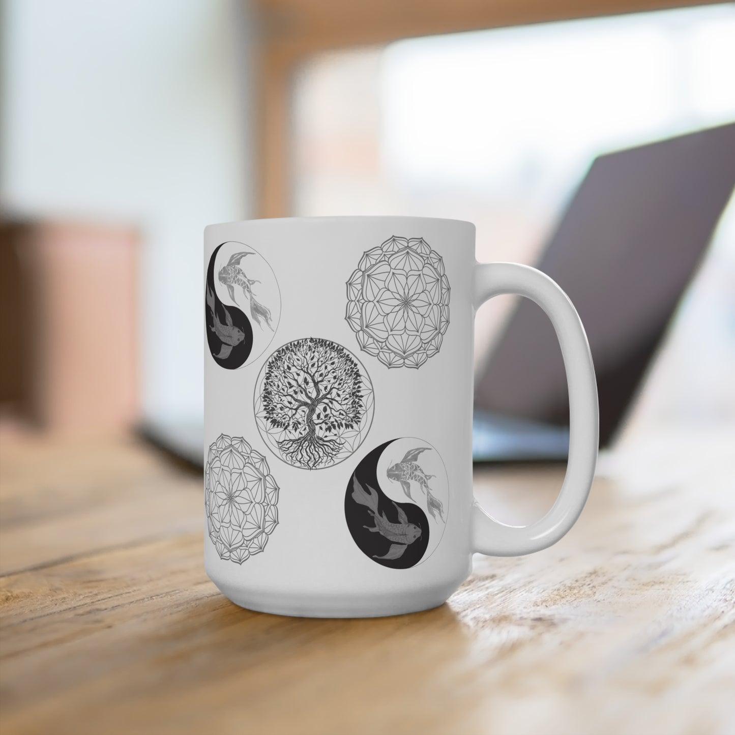 Love Grows Here - Tree Of Life - Flower of life - Artist Mug - Coffee Mug - Gaia Collective