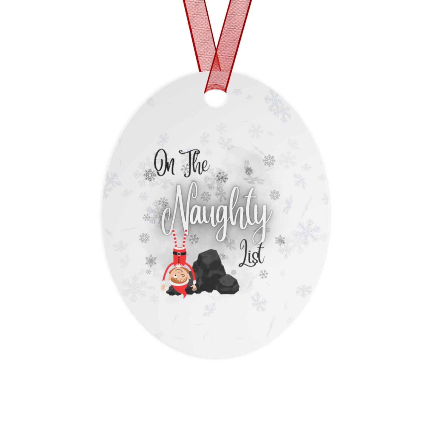 Naughty & Nice - Naughty Or Nice - Christmas Ornaments - Double Sided - Metal Ornaments