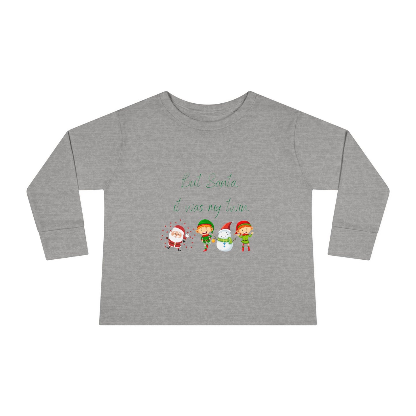 Toddler Long Sleeve Christmas Tee - But Santa It Was My Twin - Kid Collective - Holiday Collective - Christmas Collective