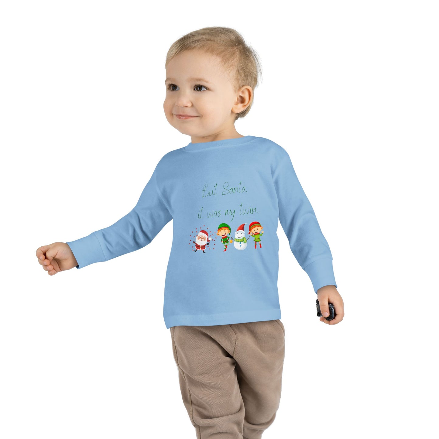 Toddler Long Sleeve Christmas Tee - But Santa It Was My Twin - Kid Collective - Holiday Collective - Christmas Collective