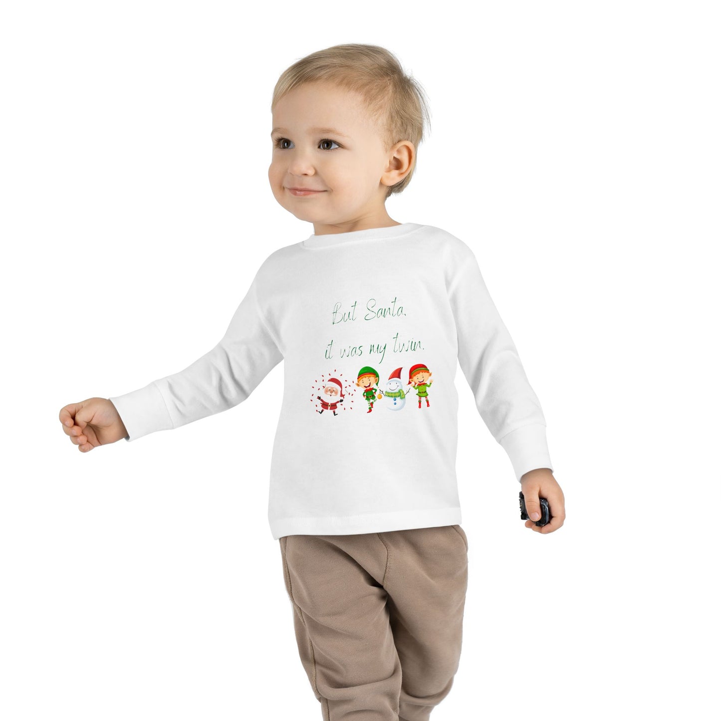 Toddler Long Sleeve Christmas Tee - But Santa It Was My Twin - Kid Collective - Holiday Collective - Christmas Collective