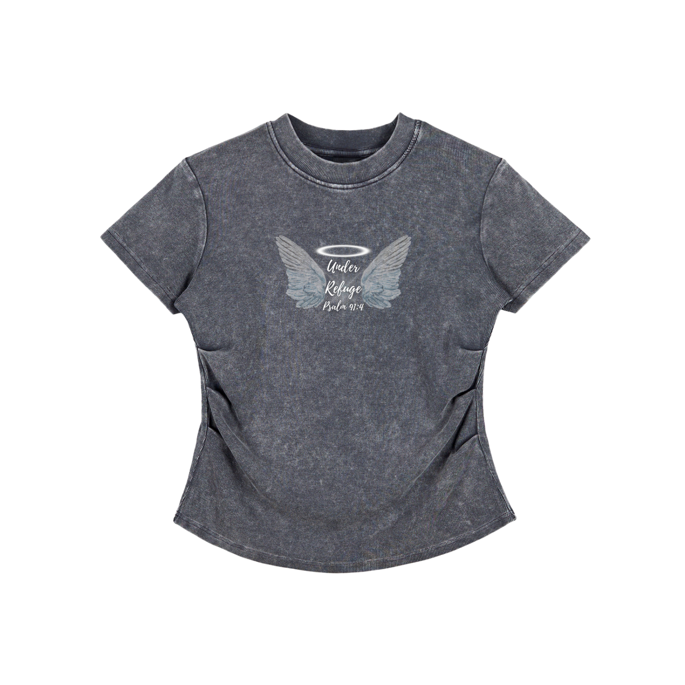 Sexy Fit,Vintage-Washed,Women's ,Bodycon,Faith Based Apparel,Wing T-Shirt,Graphic T-Shirt,Daily Casual,Cotton Spandex,Comfortable Fit