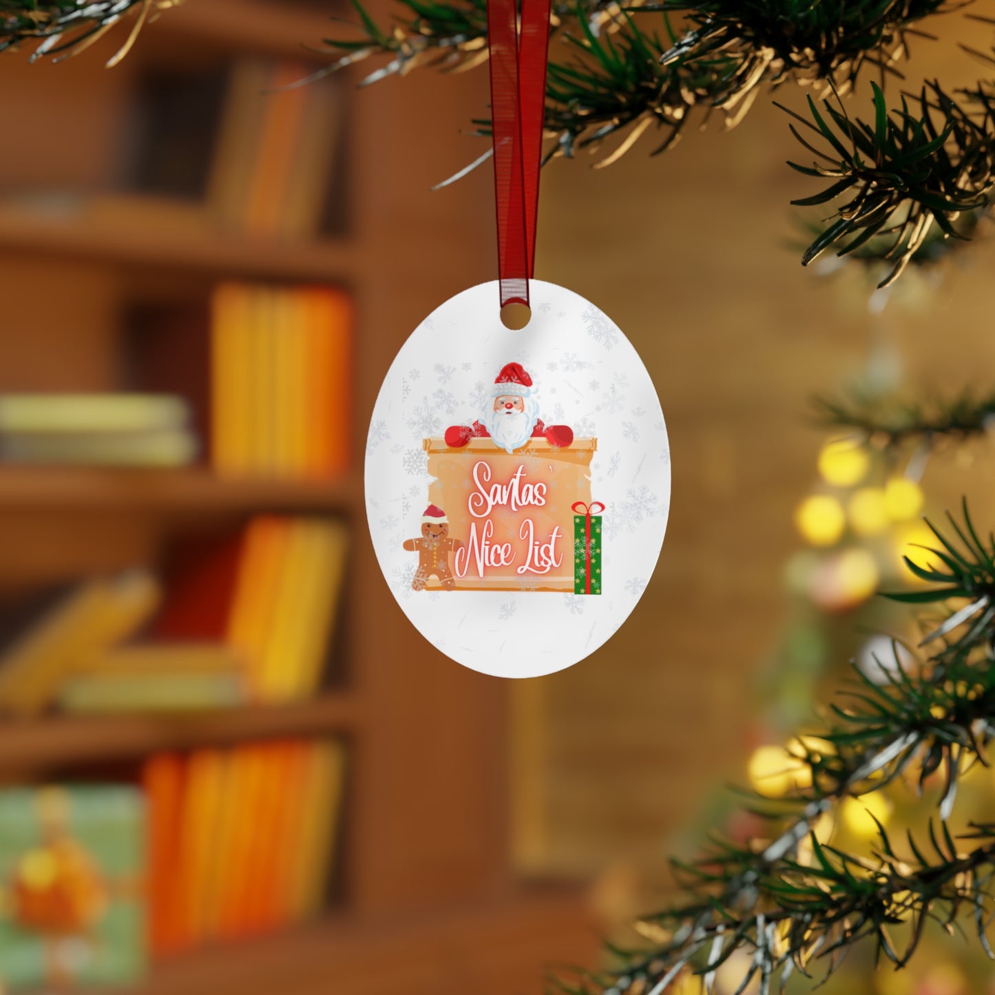 Naughty & Nice - Naughty Or Nice - Christmas Ornaments - Double Sided - Metal Ornaments