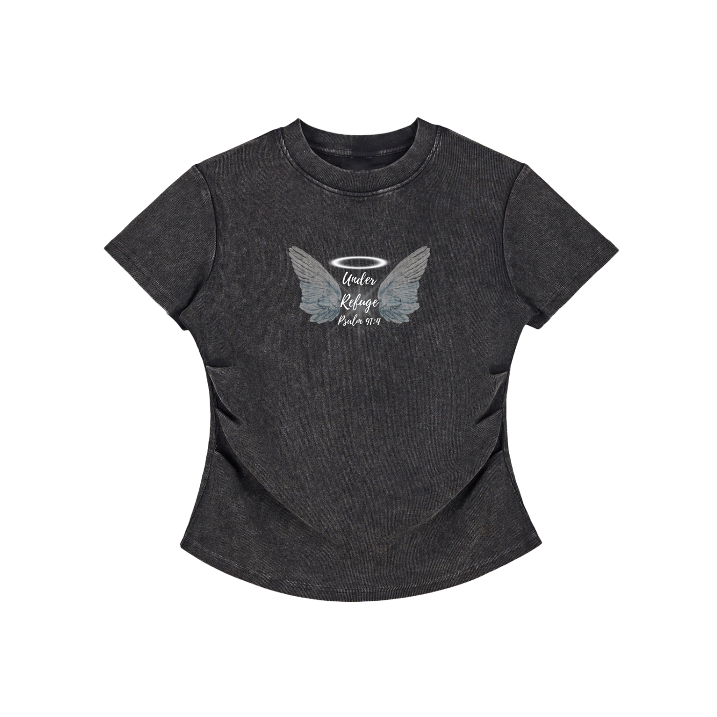 Sexy Fit,Vintage-Washed,Women's ,Bodycon,Faith Based Apparel,Wing T-Shirt,Graphic T-Shirt,Daily Casual,Cotton Spandex,Comfortable Fit