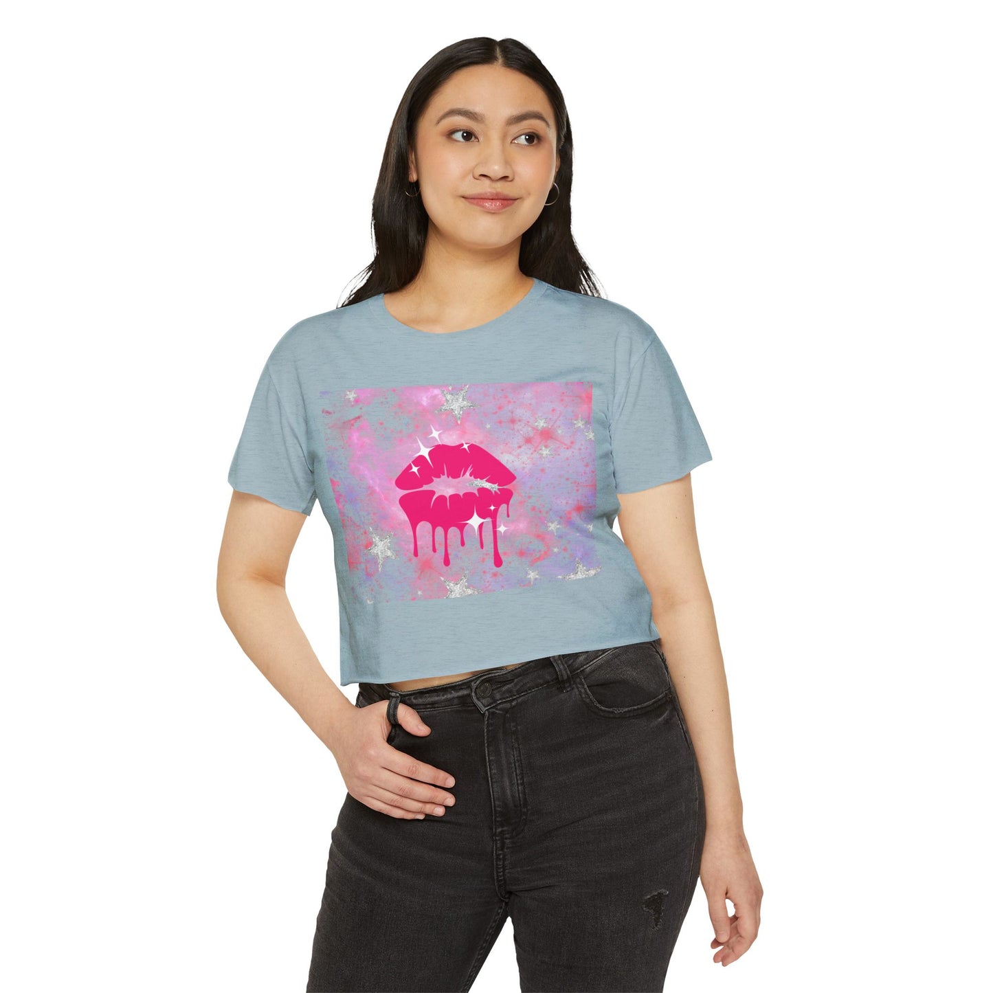 Starkissed Lips Woman's Festival Crop Top