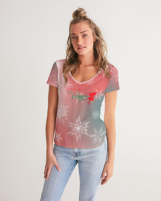 Women's Christmas V-Neck Tee