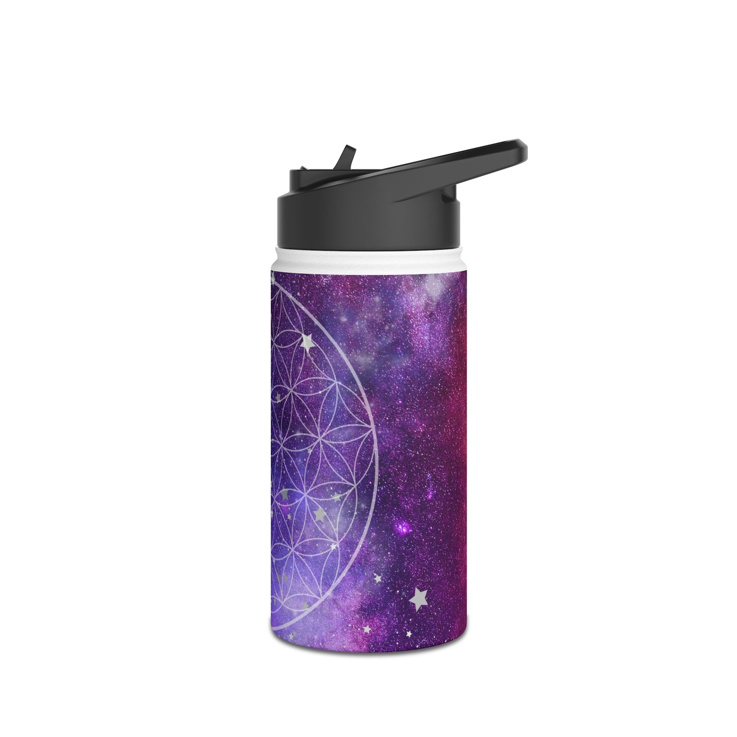 Flower of Life Galaxy Skrews - Stainless Steel Water Bottle, Standard Lid -