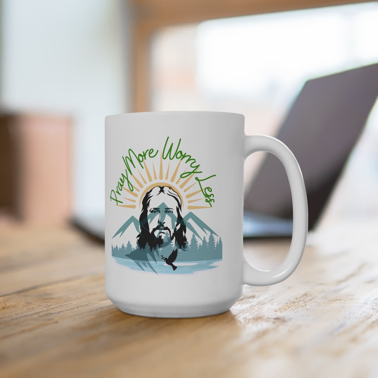 Pray More Worry Less - Ceramic Coffee Mug - Christ Collective - Home Collective