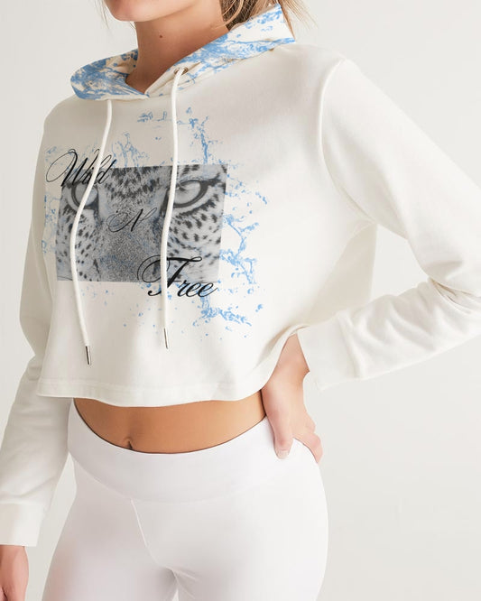 Women's Cropped Hoodie - Comfortable Fit - Activewear Top - Wild 'N Free Print Cropped Hoodie