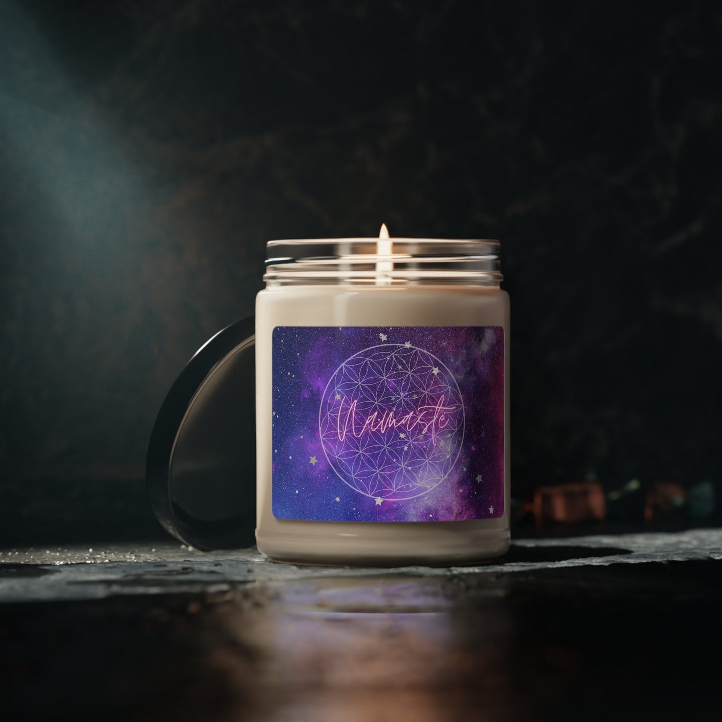 Soy Wax Aromatic Candle - Namaste Flower of Life - Gaia Collective