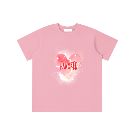 Girls T-Shirt,Graphic T-Shirt,Faith Based Apparel,Pure Cotton,Childrens Essentials,Daily Casual,Heart,Loose Fit,Moderate Thickness,School
