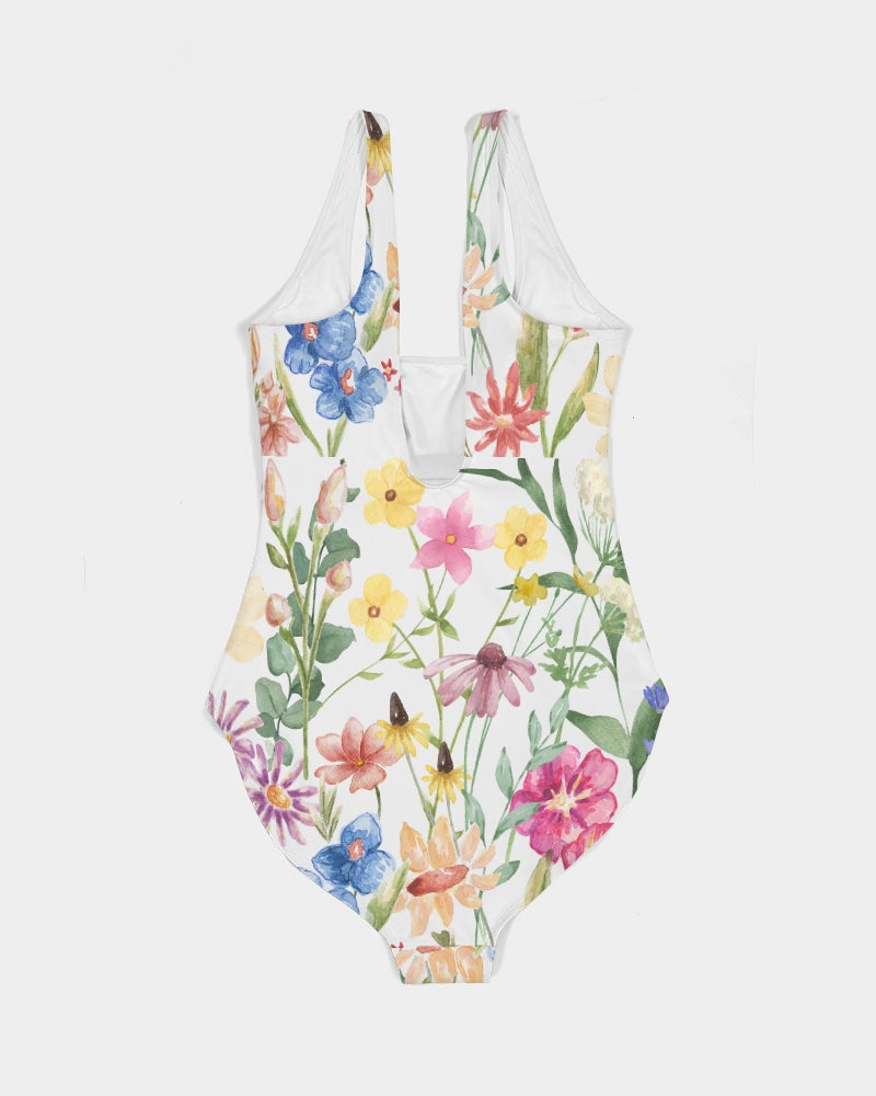 Women's Swimsuit - Comfortable Fit - Wildflowers One Piece Swimsuit