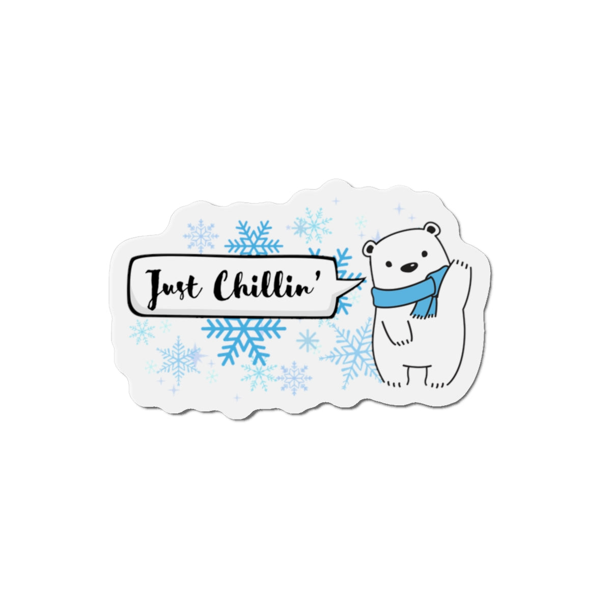 Just Chillin' - Polar Bear Magnet - 5 x 5 - Fridge Magnet