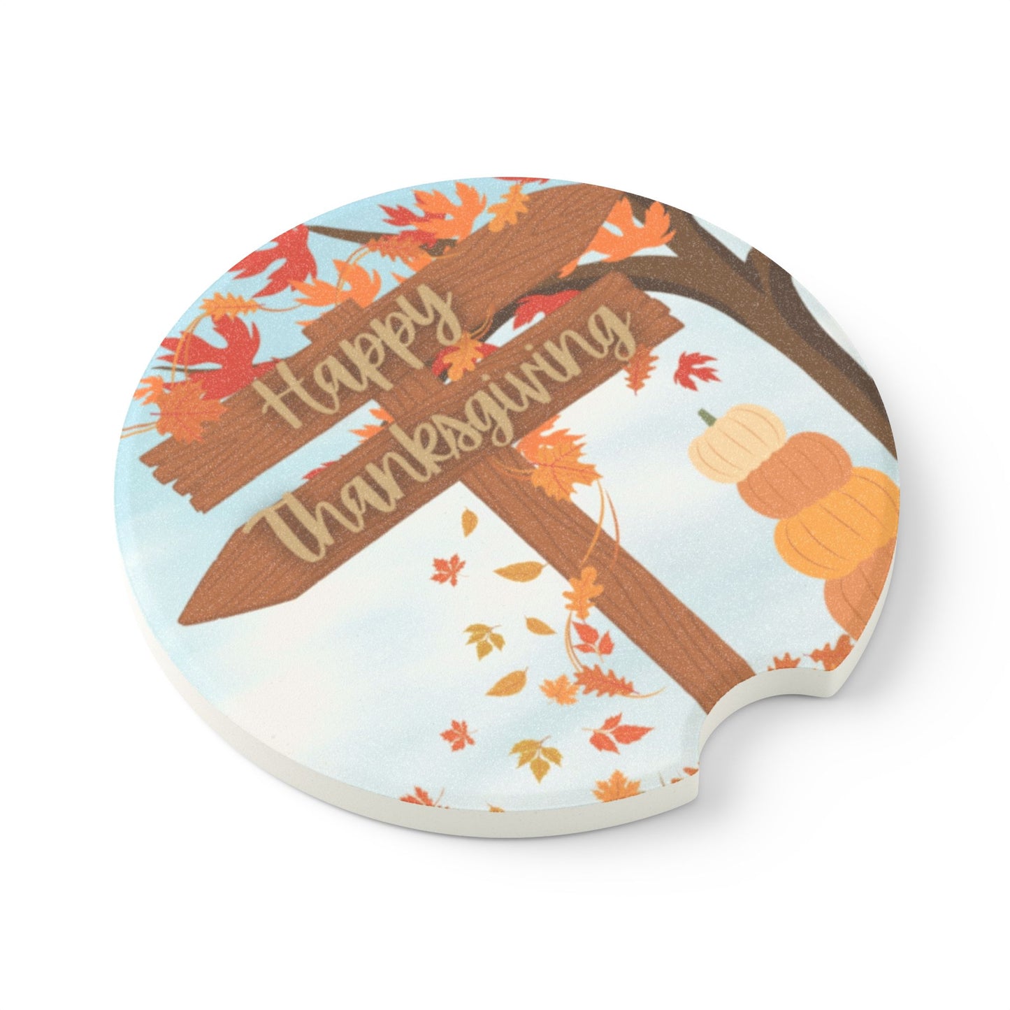 Fall Thanksgiving Soapstone Car Coaster - Home Collective - Fall Collective