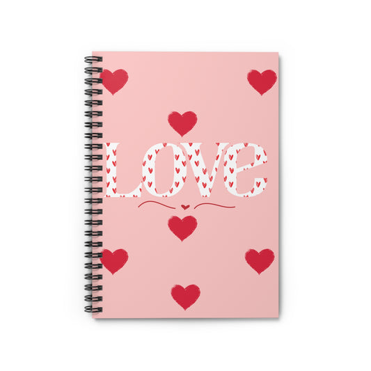 Valentines Day Love Spiral Notebook - Ruled Line