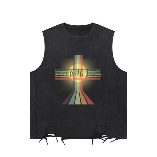 Fitness Collective,Faith Based Apparel,Unisex,Pure Cotton,Graphic Tank,Snow Washed,Raw Hem Tank,Daily Casual,Gym Casual,Christmas 
