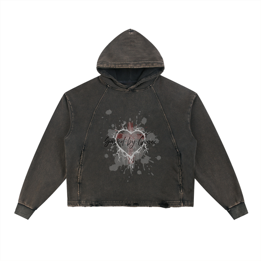 Unisex,Vintage Washed,Faith Based Apparel,Sporty,Daily Casual,Jesus Christ,Saved by Grace ,Frayed-Hem,Autumn,Winter