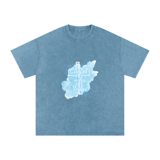 Faith Based Apparel,Graphic T-Shirt,Unisex,Pure Cotton,Daily Casual ,Bible Verse,Snow Washed Oversized,Slight Stretch,Basics,Summer