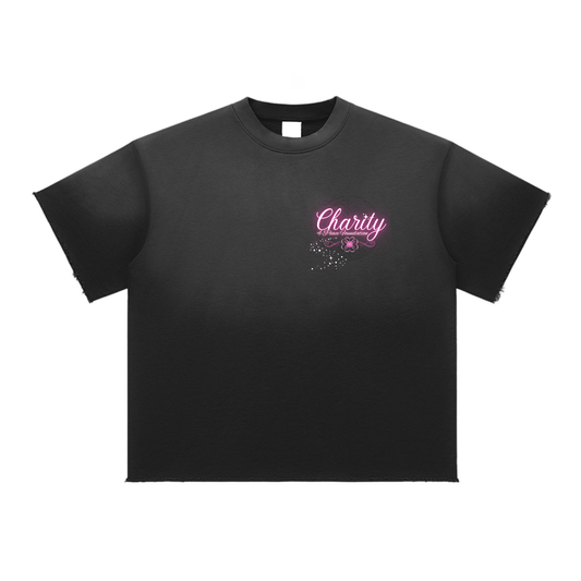 Donation Based,Nonprofit Merchandise,Peace Collective,Sun Fade Raw Edge Cut,Unisex,Moderate Thickness,Loose Fit,Pure Cotton,Charity ,Charitble Cause