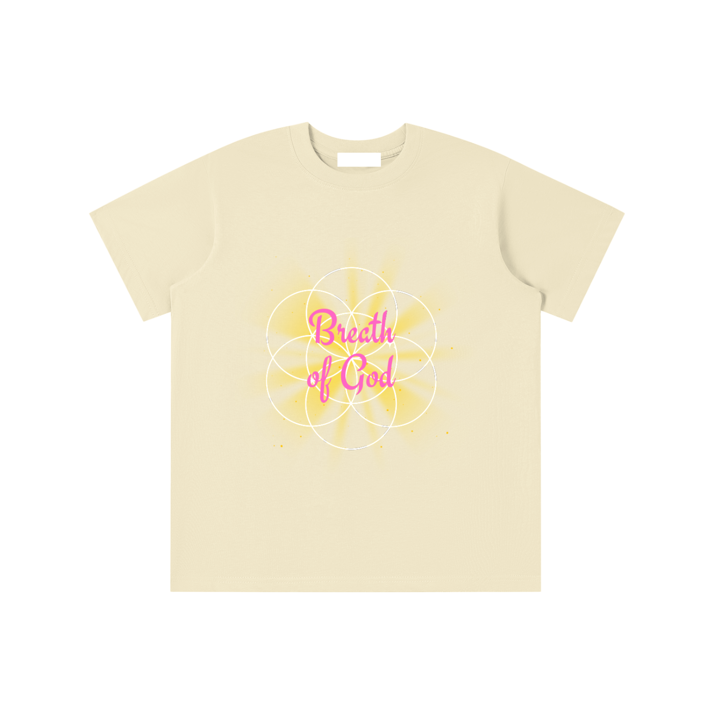 Kids Essential T-Shirt,Faith Based Apparel,Girls Apparel,Daily Casual,Graphic T-Shirt,Pure Cotton,Flower of Life,Loose Fit,Moderate Thickness,Basics