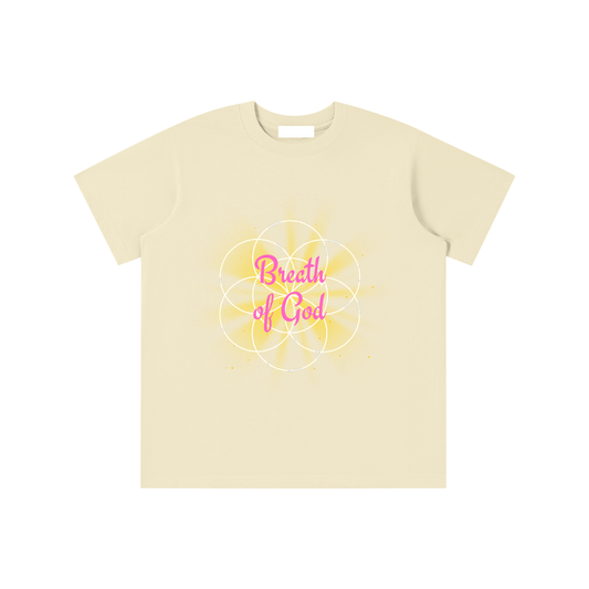 Kids Essential T-Shirt,Faith Based Apparel,Girls Apparel,Daily Casual,Graphic T-Shirt,Pure Cotton,Flower of Life,Loose Fit,Moderate Thickness,Basics