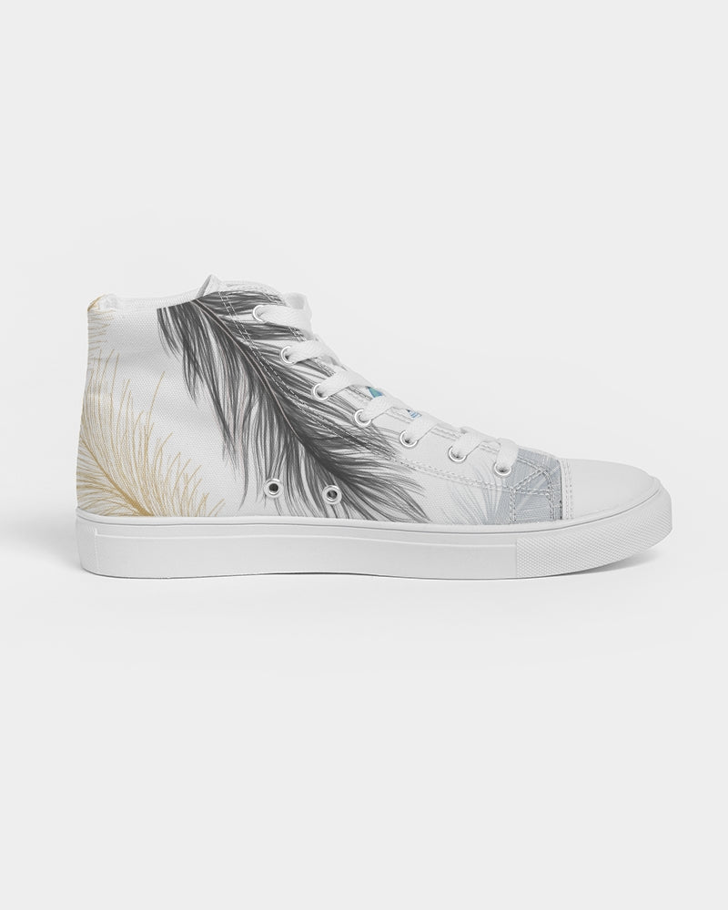 Hightop Shoes - Feather Print - Women's Shoes - Her Collective