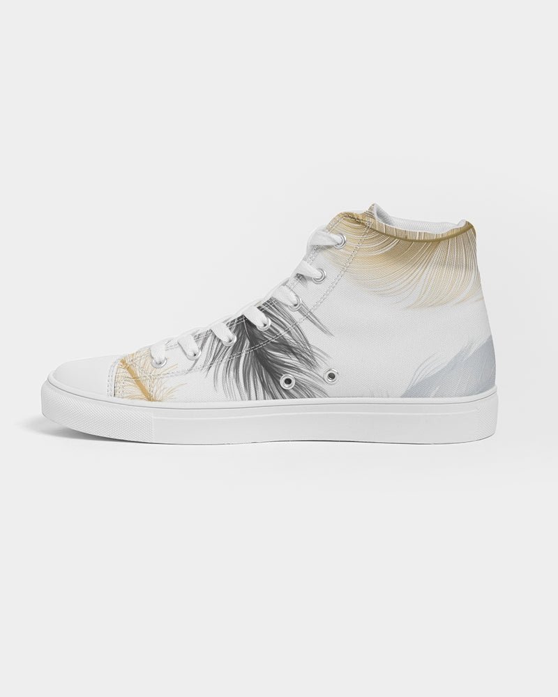 Hightop Shoes - Feather Print - Women's Shoes - Her Collective